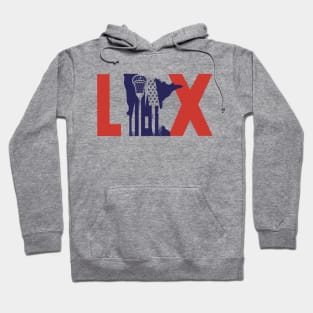 Lacrosse Player USA American Flag Hoodie